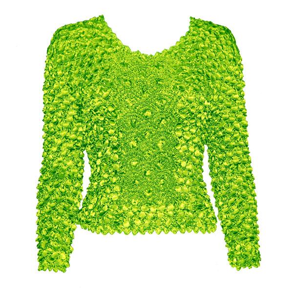 Wholesale 597 - Long Sleeve Coin Fishscale Tops Neon Green - One Size Fits Most
