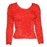 Camisas largas de Popcorn de Fishscale Moneda de manga larga - Red