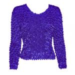 Camisas largas de Popcorn de Fishscale Moneda de manga larga - Royal Blue