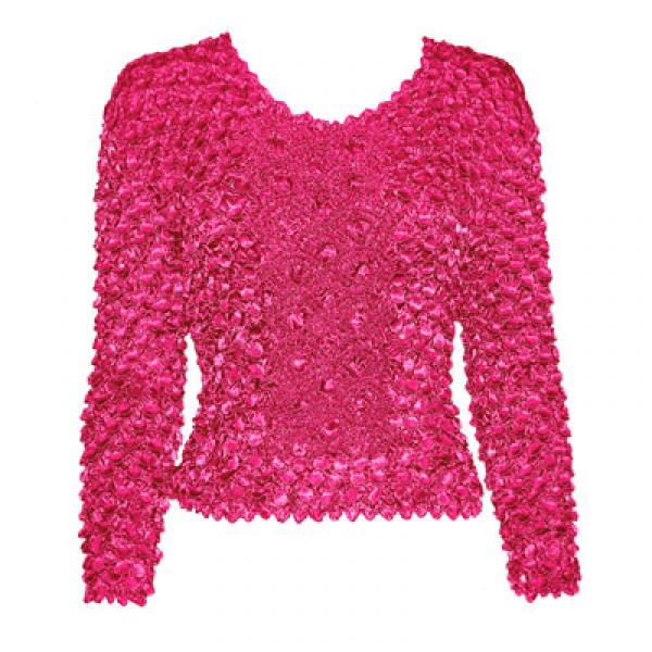 Wholesale 597 - Long Sleeve Coin Fishscale Tops Magenta - One Size Fits Most