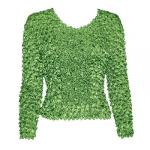 Camisas largas de Popcorn de Fishscale Moneda de manga larga - Leaf Green