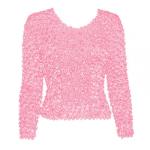 Camisas largas de Popcorn de Fishscale Moneda de manga larga - Baby Pink