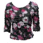 Georgette Popcorn - Three Quarter and Long Sleeve -  Mums Pink-Black