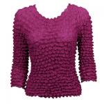 Georgette Popcorn - Three Quarter and Long Sleeve - Solid Raspberry