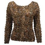 Georgette Popcorn - Three Quarter and Long Sleeve - Long Sleeve - Leopard