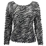 Georgette Popcorn - Three Quarter and Long Sleeve - Long Sleeve - Zebra