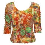 Georgette Popcorn - Three Quarter and Long Sleeve - Bright Floral