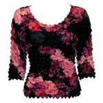 Georgette Popcorn - Three Quarter and Long Sleeve - Multi Pink Floral