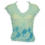 Camisa de lujo de Popcorn Sleeveless Georgette - Teal Floral