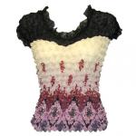 Camisa de lujo de Popcorn Sleeveless Georgette - Black-Ivory-Mauve Diamonds