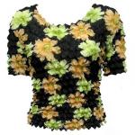 Camisa de lujo Popcorn de Georgette de manga corta -  Hibiscus Peach-Green