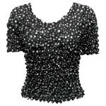 Camisa de lujo Popcorn de Georgette de manga corta -  Polka Dot Black-White