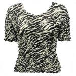 Camisa de lujo Popcorn de Georgette de manga corta -  Zebra Stripe
