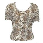 Camisa de lujo Popcorn de Georgette de manga corta - Leopard