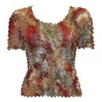 Camisa de lujo Popcorn de Georgette de manga corta - Animal Abstract - Brown