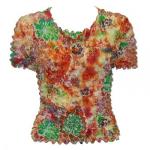 Camisa de lujo Popcorn de Georgette de manga corta - Bright Floral