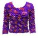 Popcorn - Gourmet Three Quarter Sleeve Red Hats on Purple Popcorn - Gourmet Three Quarter Sleeve Red Hats on Purple
