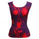 Mini Pleat Tank Top Red Floral on Purple Mini Pleat Tank Top Red Floral on Purple