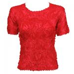Red Hatters Selections - Solid Origami Short Sleeve Red