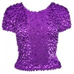 Red Hatters Selections - Popcorn - Gourmet Coin Fishscale Short Sleeve Purple