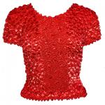 Red Hatters Selections - Popcorn - Gourmet Coin Fishscale Short Sleeve Red