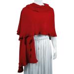 Red Hatters Selections - Shawl - Ruffle Knit - Red