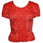 Red Hatters Selections - Popcorn - Gourmet Coin Fishscale Short Sleeve Scarlet