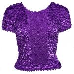 Red Hatters Selections - Popcorn - Gourmet Coin Fishscale Short Sleeve Iris