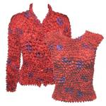 Red Hatters Selections - Popcorn - Gourmet Cardigan Set Red Garden