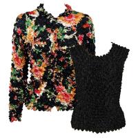 Gift Sets - Gourmet Cardigan/Sleeveless - Bright Floral on Black - Black
