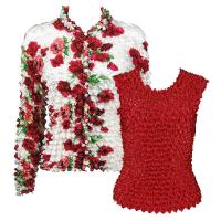 Gift Sets - Gourmet Cardigan/Sleeveless - Red Roses on White - Winterberry