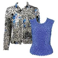 Gift Sets - Gourmet Cardigan/Sleeveless - Reptile Floral-Blue - Denim