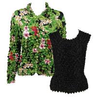 Gift Sets - Gourmet Cardigan/Sleeveless - Tropical Floral-Green - Black