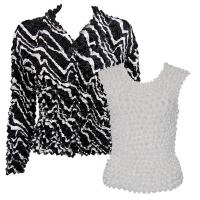 Gift Sets - Gourmet Cardigan/Sleeveless - Ribbon Black-White - White