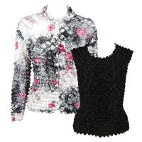 Gift Sets - Gourmet Cardigan/Sleeveless - White-Black-Pink Floral - Black