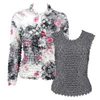 Gift Sets - Gourmet Cardigan/Sleeveless - White-Black-Pink Floral - Charcoal