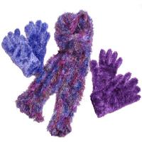Gift Sets - Magic Scarf / Two Gloves - Blues and Purples