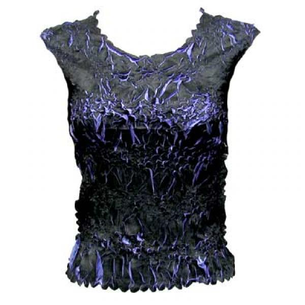 Wholesale 647 - Sleeveless Origami Tops Black - Periwinkle - One Size Fits Most
