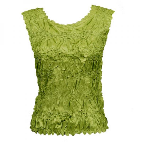 Wholesale 647 - Sleeveless Origami Tops Solid Leaf Green - One Size Fits Most