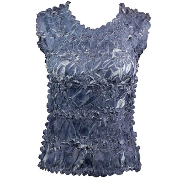 Wholesale 647 - Sleeveless Origami Tops Charcoal - Silver - One Size Fits Most