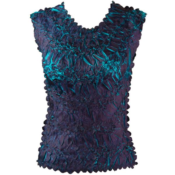 Wholesale 647 - Sleeveless Origami Tops Dark Purple - Teal - One Size Fits Most