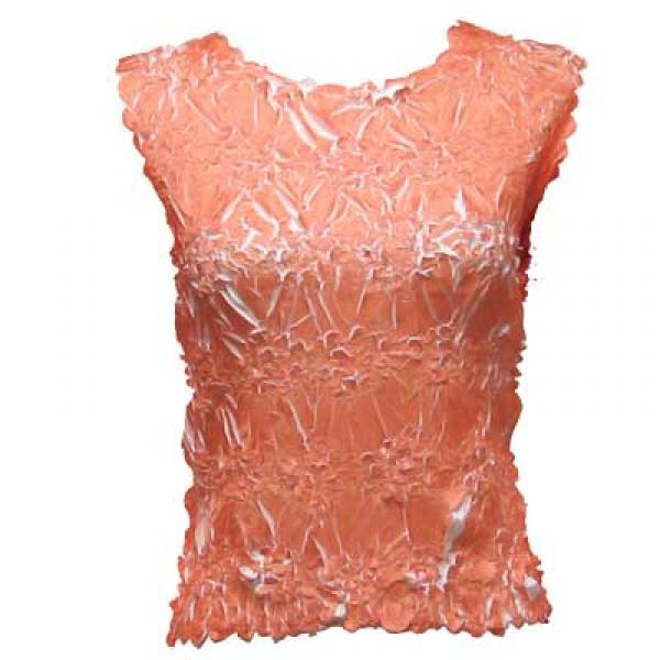 Wholesale 647 - Sleeveless Origami Tops Tangerine - White - One Size Fits Most