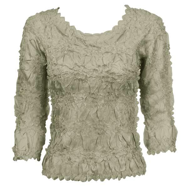 Wholesale 648 - Origami Three Quarter Sleeve Tops Solid Silver - One Size Fits Most