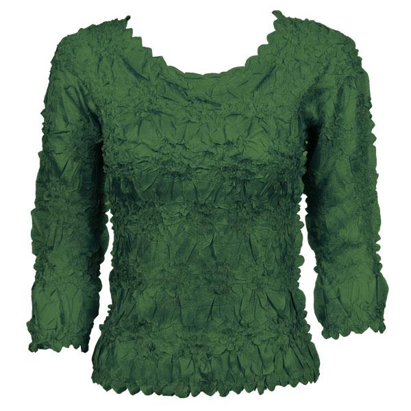 Wholesale 648 - Origami Three Quarter Sleeve Tops Solid Hunter Green - Queen Size Fits (XL-2X)