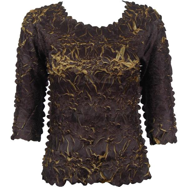 Wholesale 648 - Origami Three Quarter Sleeve Tops Java - Gold MB - One Size Fits Most