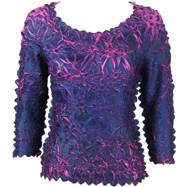 Wholesale 648 - Origami Three Quarter Sleeve Tops Midnight - Orchid - One Size Fits Most