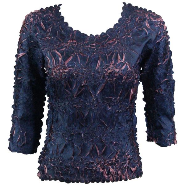 Wholesale 648 - Origami Three Quarter Sleeve Tops Dark Blue - Dusty Purple - One Size Fits Most