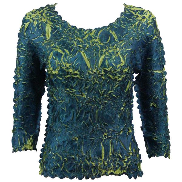 Wholesale 648 - Origami Three Quarter Sleeve Tops Royal - Green - One Size Fits Most