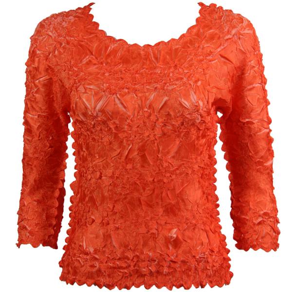 Wholesale 648 - Origami Three Quarter Sleeve Tops Orange - Coral - One Size Fits Most
