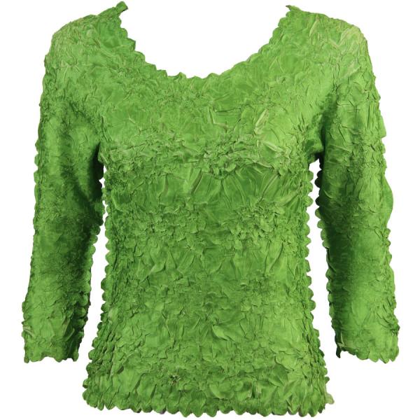 Wholesale 648 - Origami Three Quarter Sleeve Tops Green Apple - Light Green - One Size Fits Most